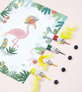 RIO - Affiche enfant - Flamant rose et feuilles